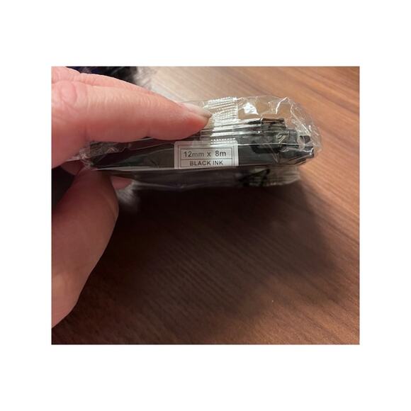 6 Pack Mark Domain Tape 12mm (0.47") Laminated White Refill – New Sealed - Picture 4 of 5